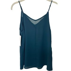 NWT Sophie Rue‎ Nella Dark Green Sheer Detail Camisole S